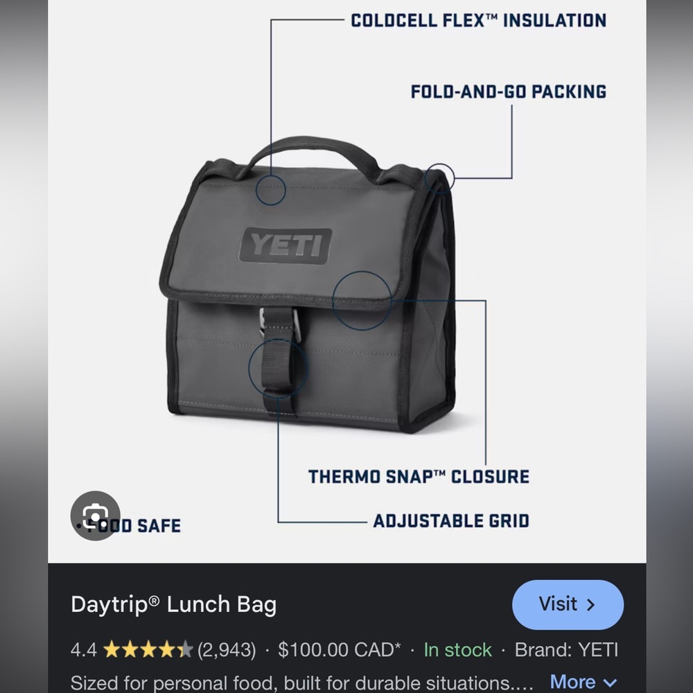 NWOT yeti daytrip lunch kit